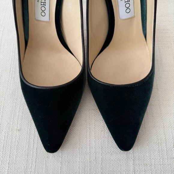 Jimmy Choo Romy 100 Bottle Green Velvet - Picture 10 of 16